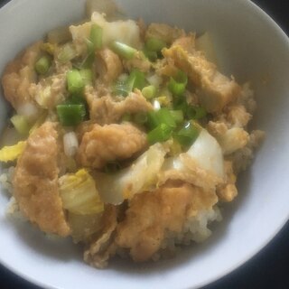 白菜とチキンナゲットで親子丼